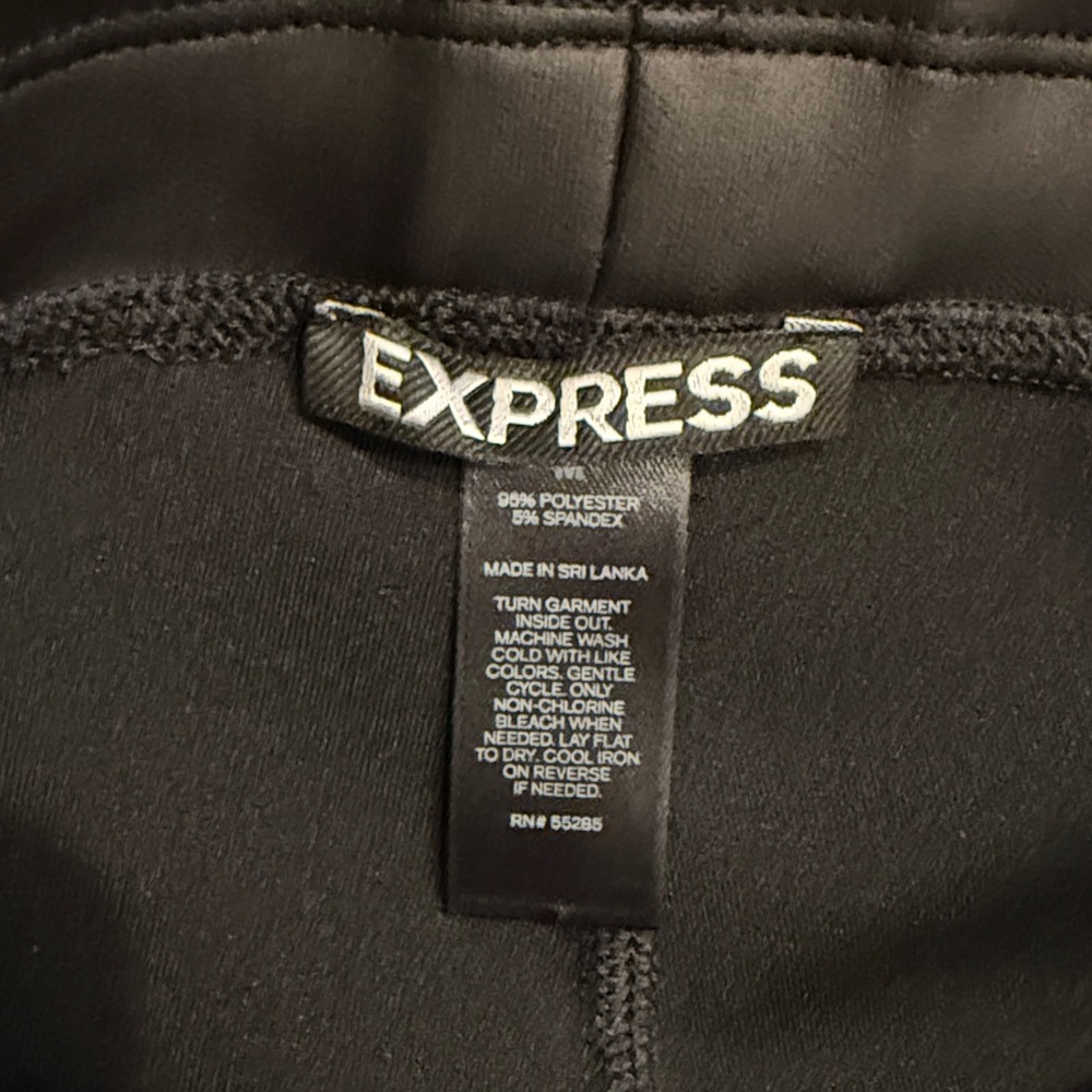 Express Black Faux Leather Pants - Picture 3 of 4